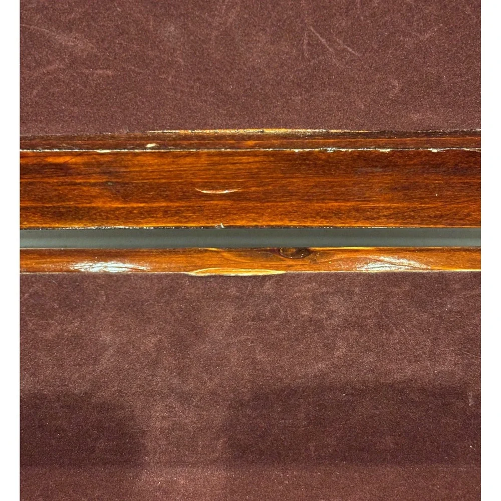 Vintage Wooden Keepsake Jewelry Box Cherry Finish Velvet Lined Brass Latch 11.5